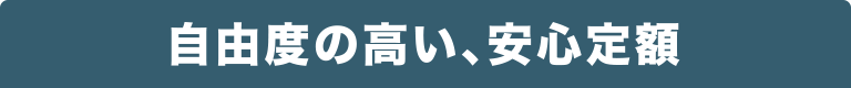 自由度の高い、安心定額